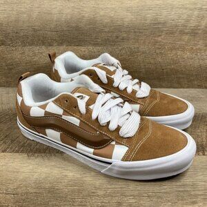VANS Knu Skool Mega Check Brown/Tan Skate Sneakers Shoes Mens 11.5 Womens 13 NEW